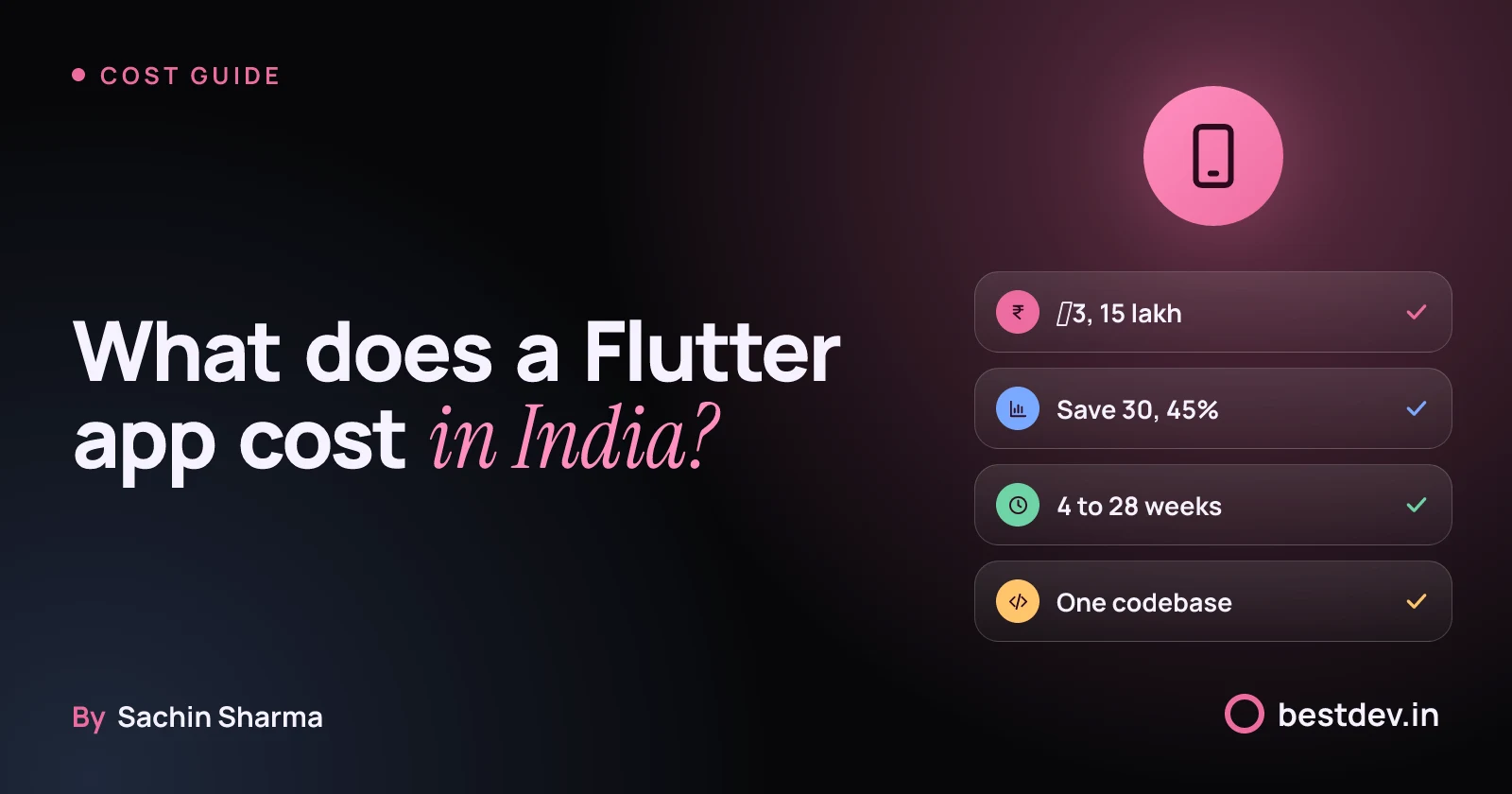 Flutter app cost in India: one codebase, lower cost, faster delivery