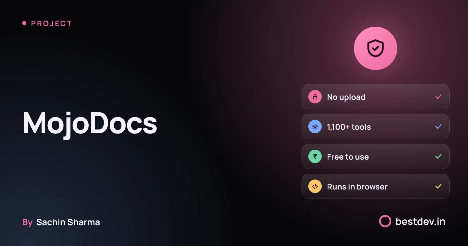 MojoDocs concept: secure, local file tools in browser