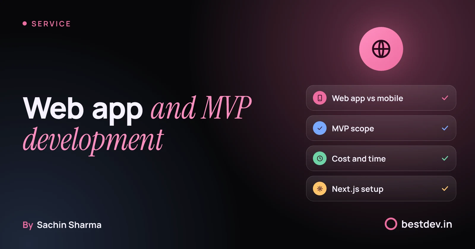 A web app built with Next.js, showing core features and fast setup